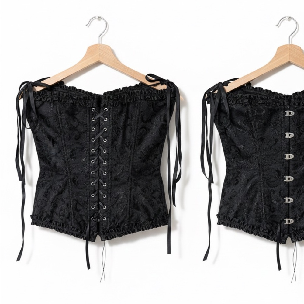 Chic Black Lace-Up Corset by [Brand]